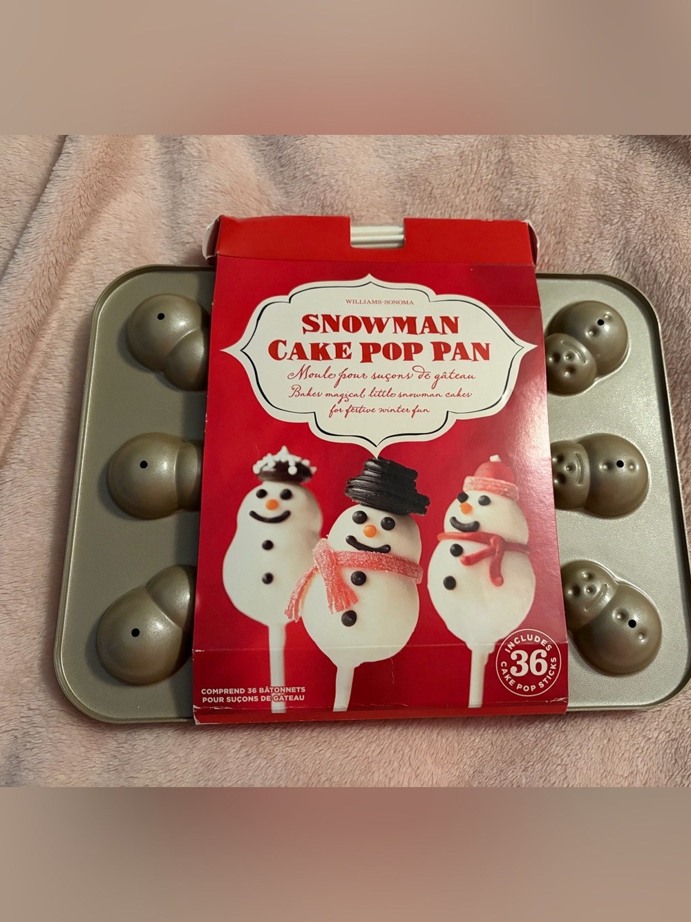 Williams Sonoma Snowman Cake Pop Pan - Red and Silver